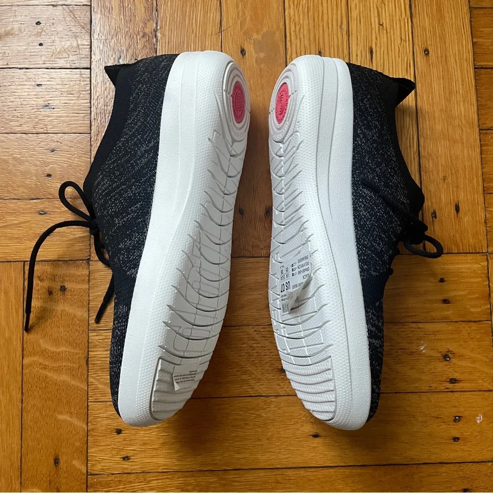 Fitflop Black and White Lace up Sneakers - Picture 5 of 8